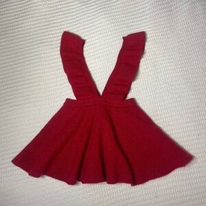 Baby Girl Red Knit Suspender Skirt